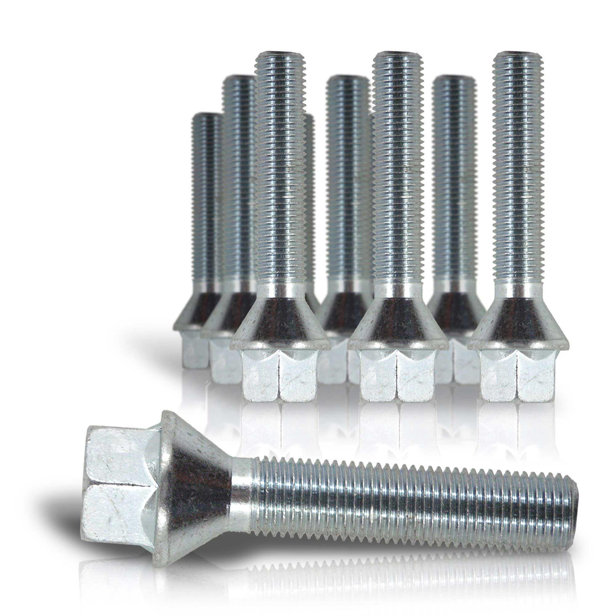 10x Radbolzen Radschrauben Spurverbreiterung Alufelgen Kegelbund M14 x 1,5 50mm