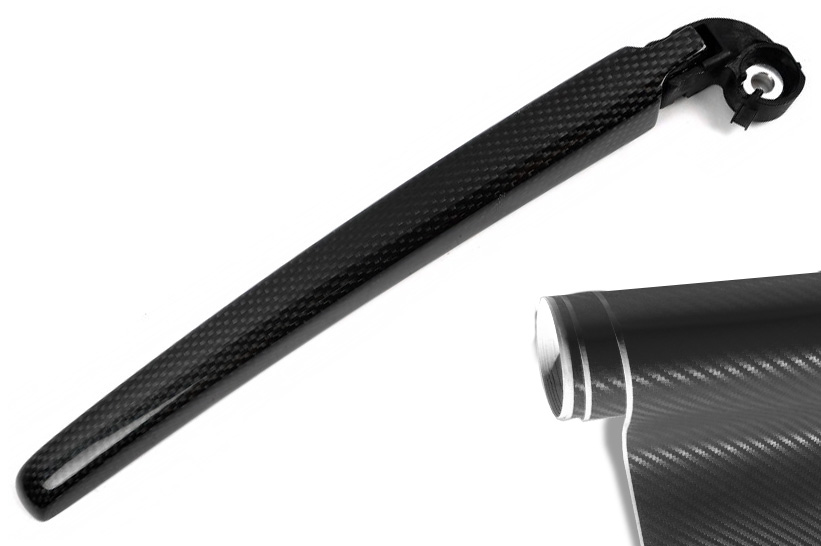 Heckwischer Frontwischer Scheibenwischer Arm  Folie Set in Carbon Schwarz