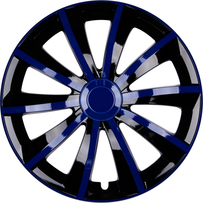 4x PREMIUM  Radkappen Radzierblenden Set Gral 14 ZOLL in Blau Schwarz