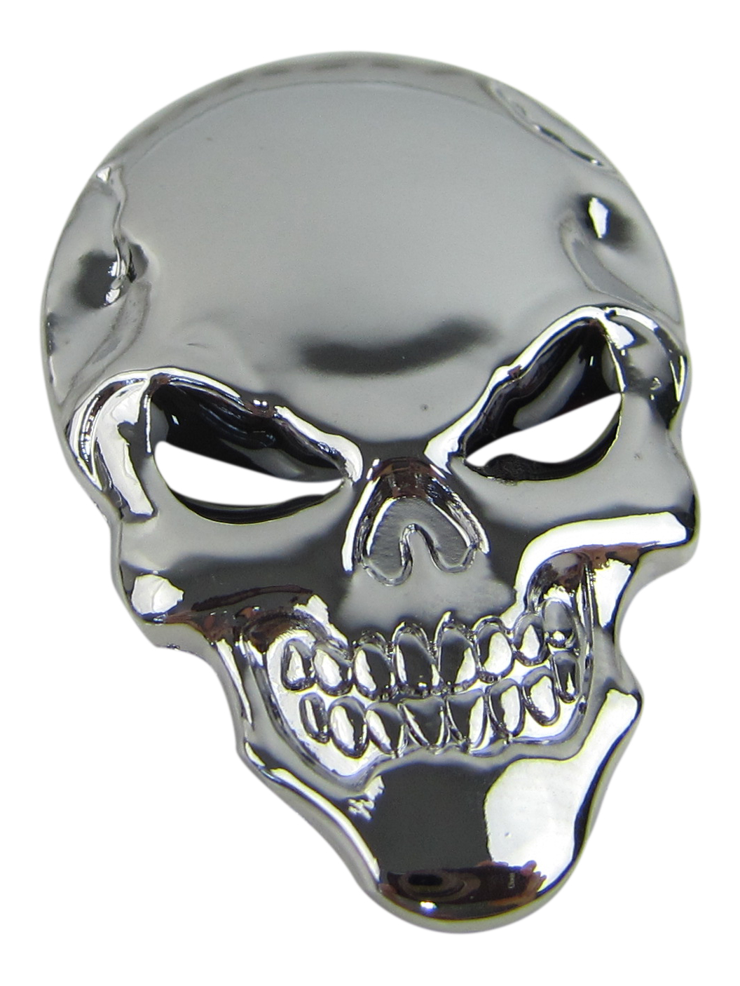 Exklusives Emblem Fahrzeug Sticker Aufkleber Metall Skull Totenkopf in Chrom