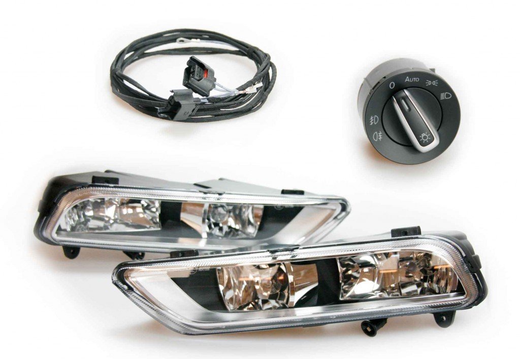 Für VW Passat B7 Original Kufatec Nebelscheinwerfer Kabelbaum + Lichtschalter