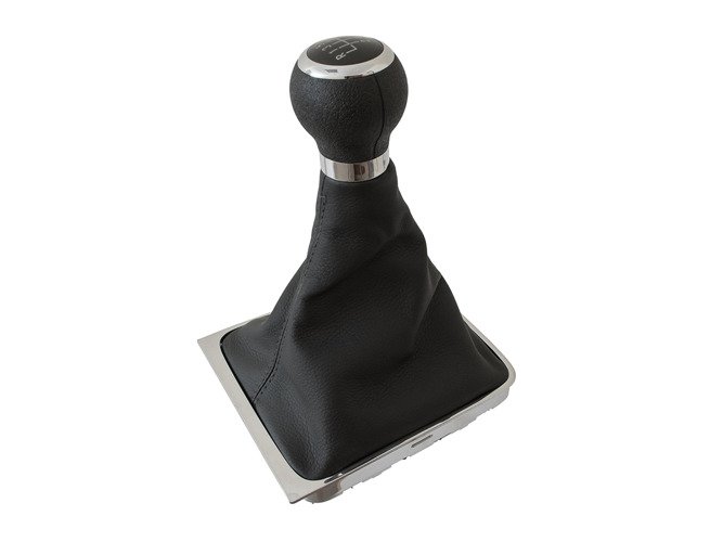 Schaltknauf Schaltmanschette 5-Gang Naht Schwarz Chrom für VW Passat 3C B6  