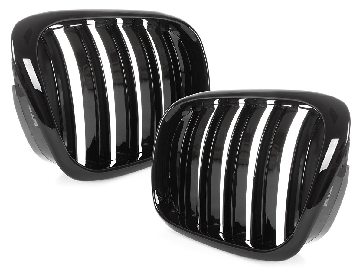 Kühlergrill DOPPELSTEG Schwarz Glanz für BMW 5er E39 Facelift 2000-2004