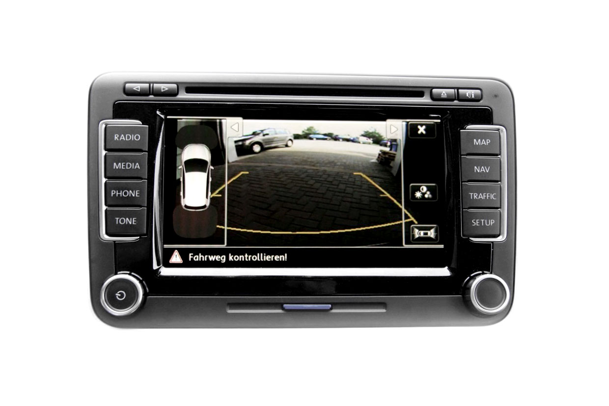 Original Kufatec Komplett- Set Nachrüstung Rückfahrkamera + Kabelbaum für VW Touran 1T3 ab 2011-