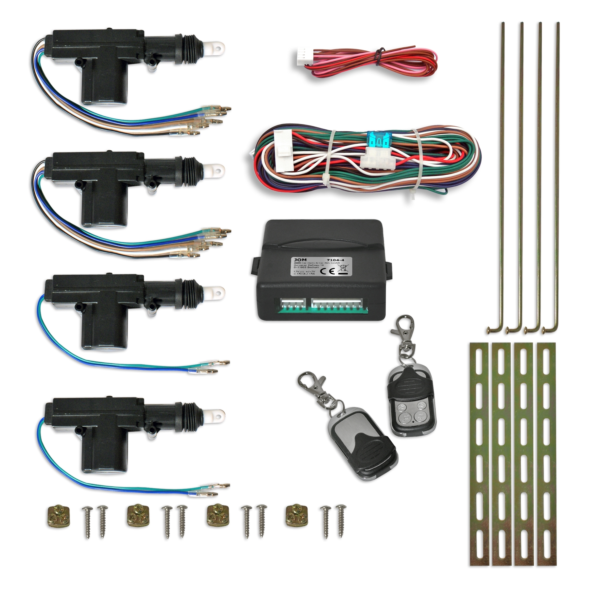 Universal Zentralverriegelung SET zur Nachrüstung inkl. 2x Funkfernbedienung 4x Pumpe