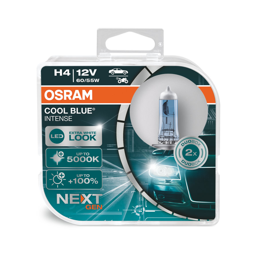 2 Stück OSRAM COOL BLUE INTENSE NEXT GENERATION Lampen Birnen für Scheinwerfer / Fassung H4 60/55W
