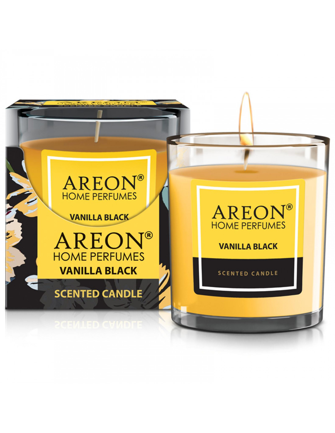 2x Original areon Premium Wohlfühl - Duft Kerze Raumduft im Glas 120g - Duft: Vanilla Black
