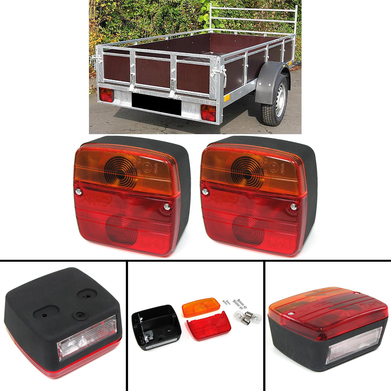 2x Anhänger Wohnwagen Caravan Rückleuchte Beleuchtung universal 12 Volt