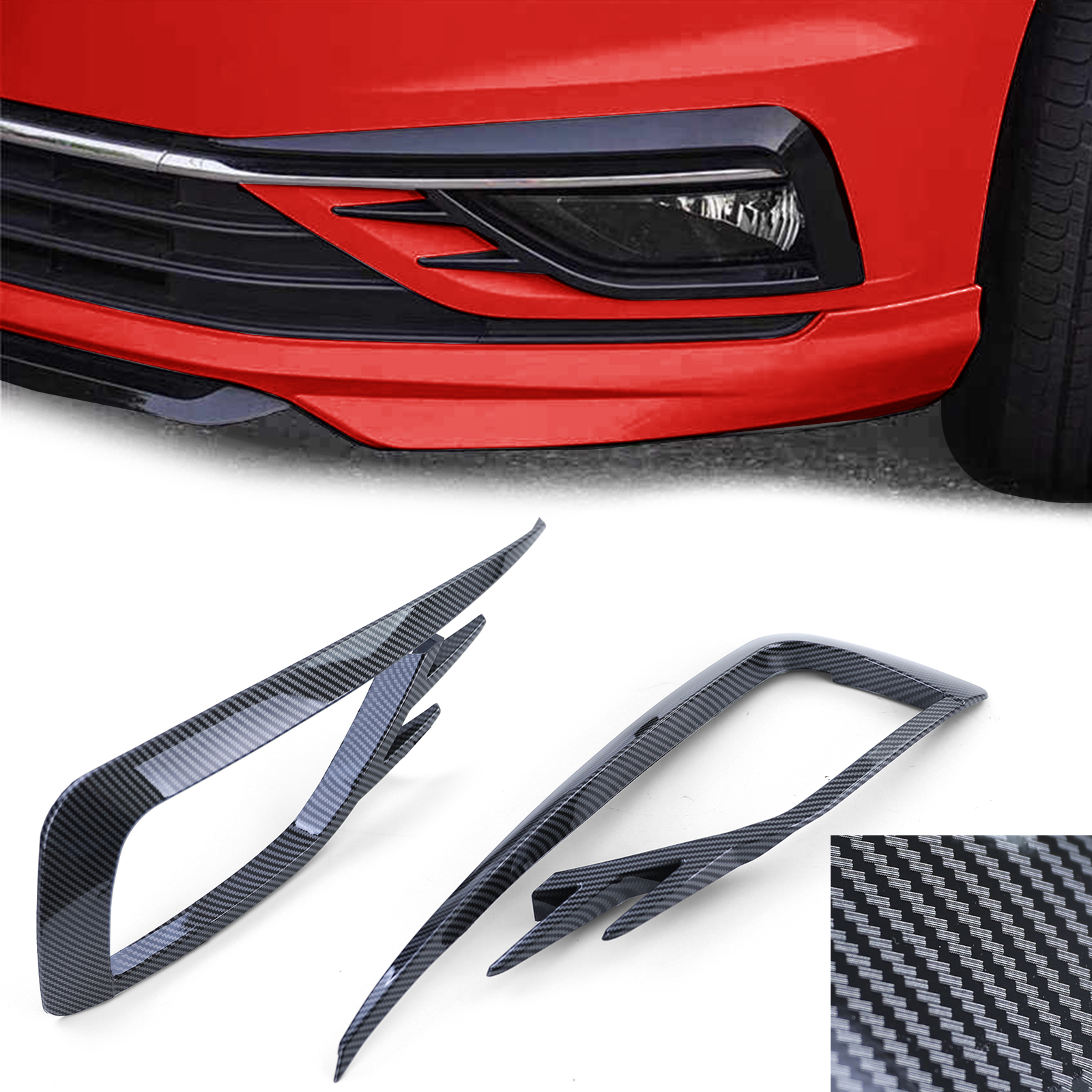 Nebelscheinwerfer Rahmen Gitter Carbon Look für VW Golf 7 VII Facelift ab 2017-2020