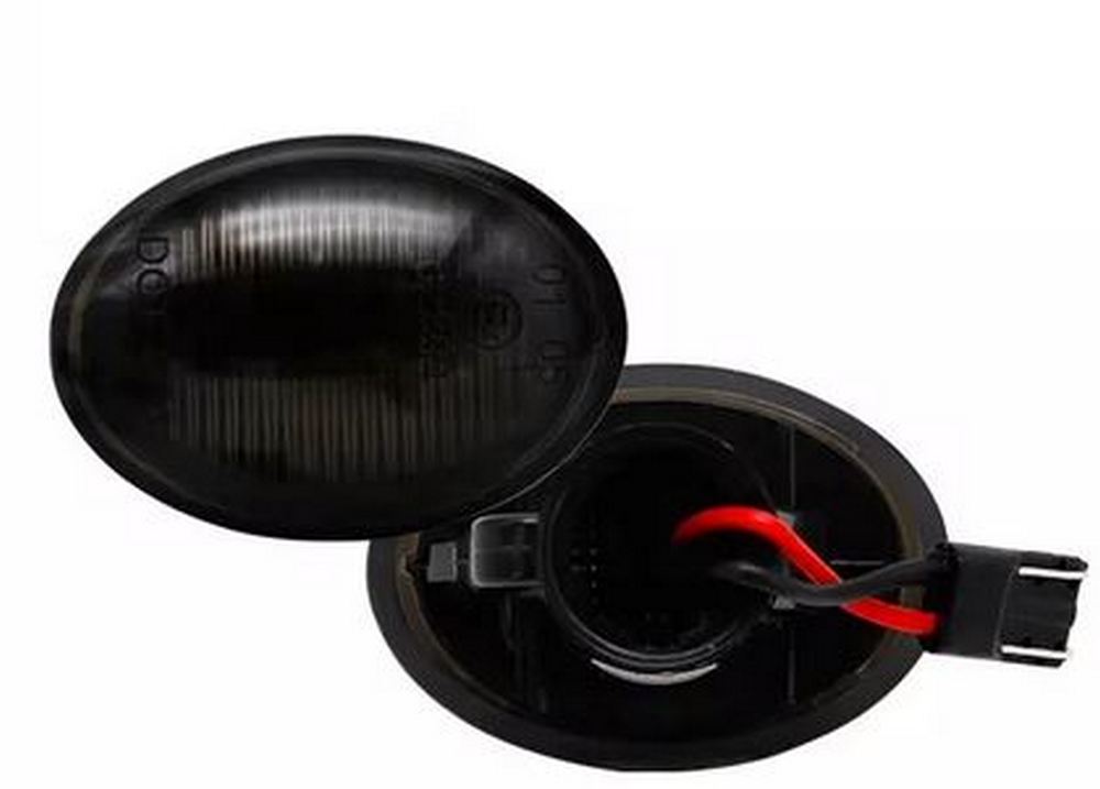 2x LED Seitenblinker Blinker in Schwarz Smoke SET für Fiat 500 500C 500L