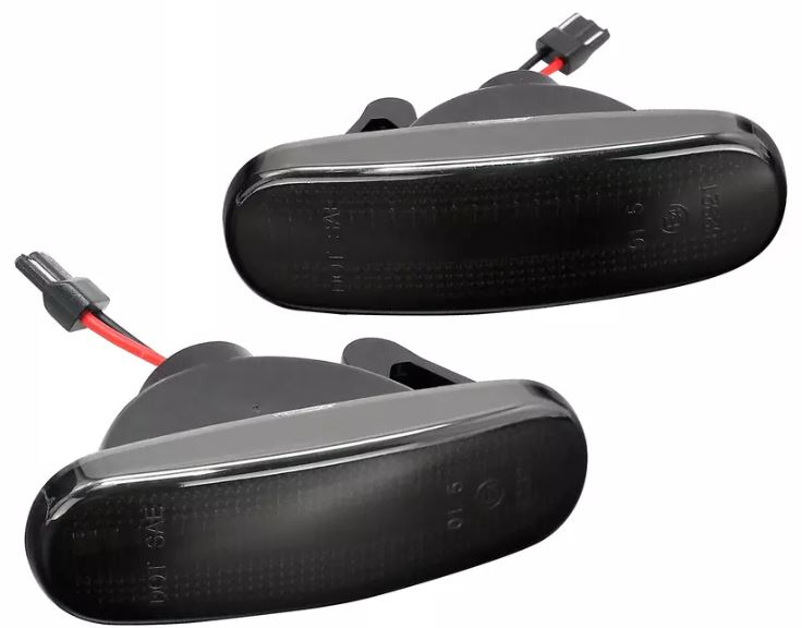 2x LED Seitenblinker Blinker in Schwarz Smoke SET für Fiat Doblo Fiorino Idea Linea Multipla