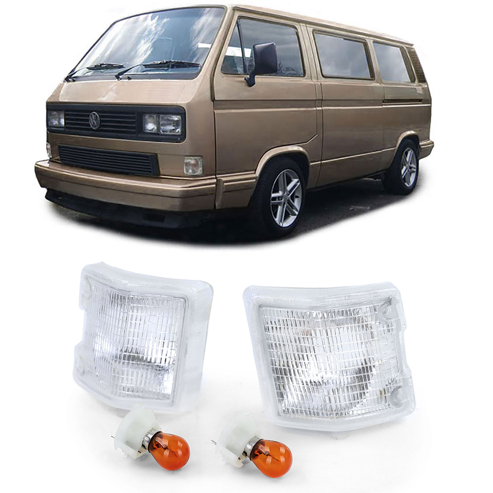 Frontblinker Blinker Weiß LINKS + RECHTS für VW T3 Bus ab 1979-1992