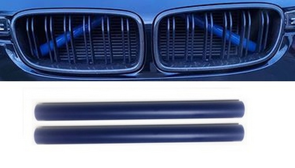 2x Kühlergrill Streben in Blau hinter dem Kühlergrill für BMW F07 F10 F11 F18 F06 F12 F13 F01 F02 F03 F04 F48 F49 F39 F45 F46