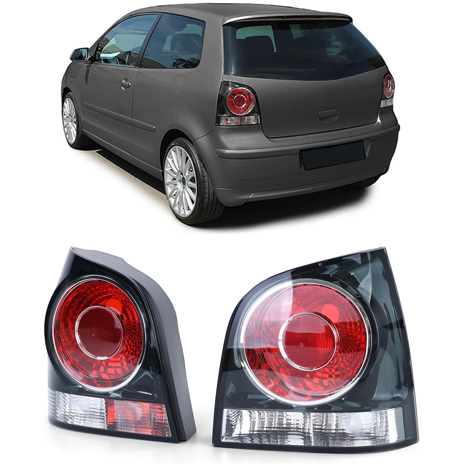 Rückleuchten Heckleuchten Schwarz für VW Polo 9N3 ab 2005-2009