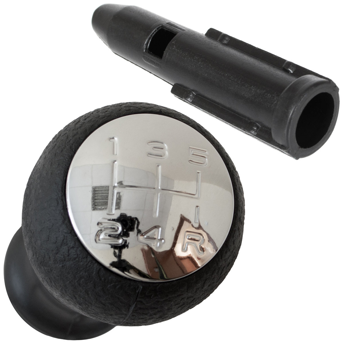Schaltknauf Knauf 5-Gang Schwarz + Adapter Hülse für Peugeot 207 307 406