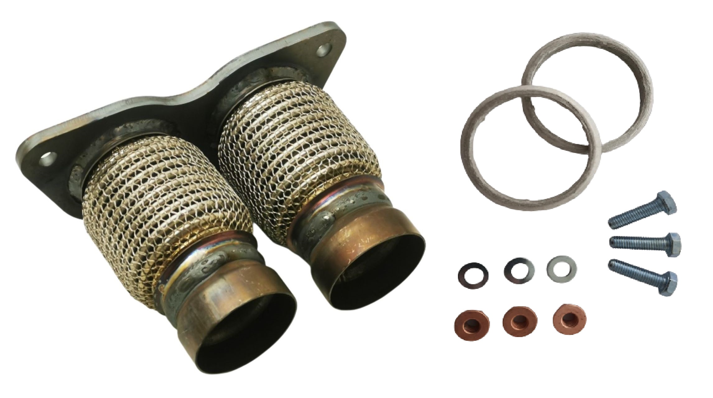 Flexrohr Flexstück Reparatur Rohr Katalysator N43 + Dichtung für BMW E81 E87 E88 E90 E91 E92 E93