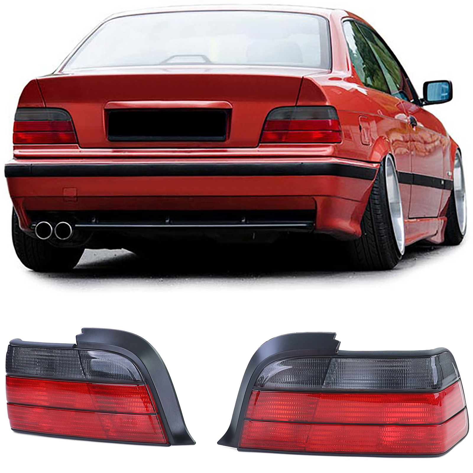 Rückleuchten Heckleuchten in Rot / Schwarz für BMW 3er E36 Coupe Cabrio auch M3 90-99