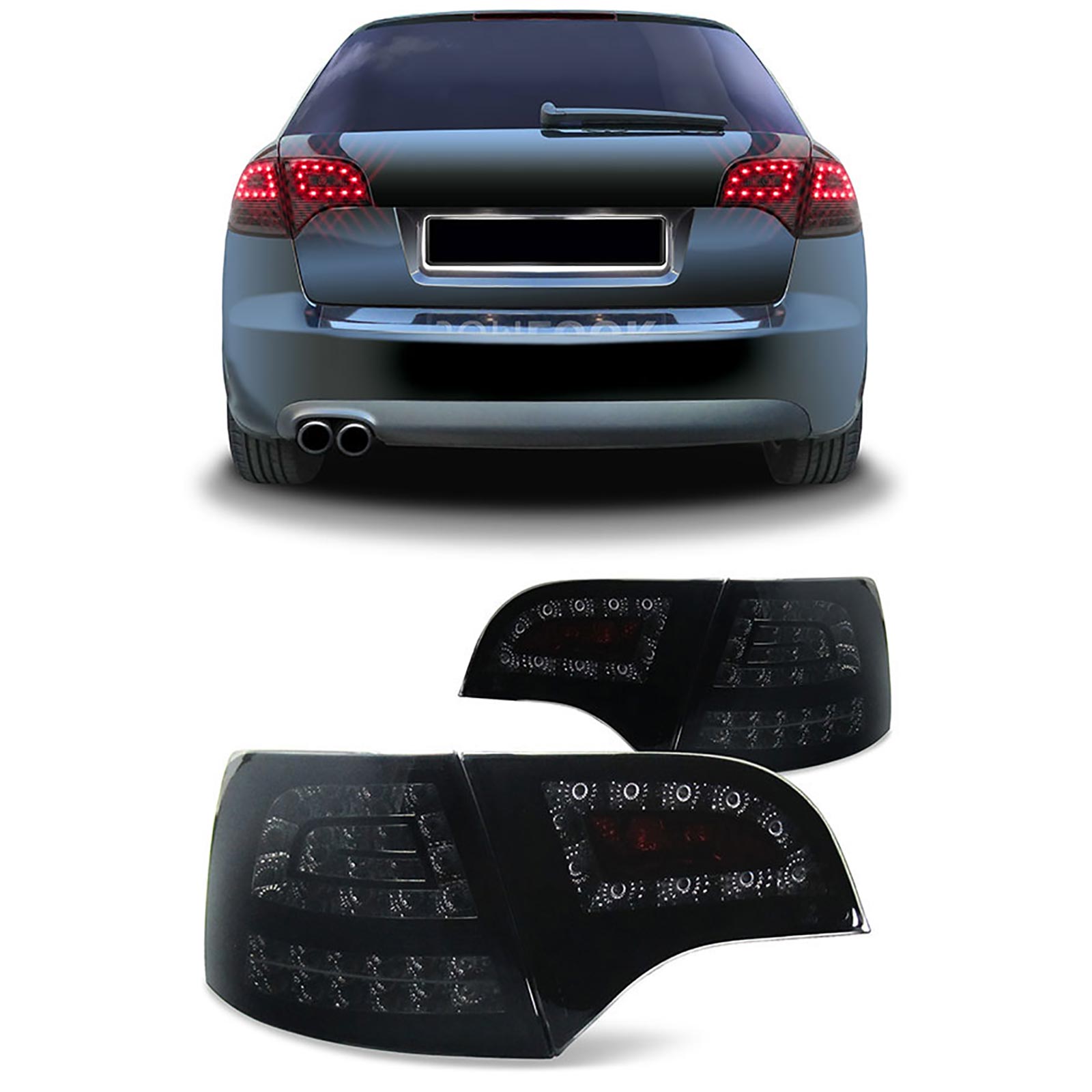 LED Rückleuchten Heckleuchten in Schwarz Smoke für Audi A4 Avant Kombi B7 ab 2004-2008