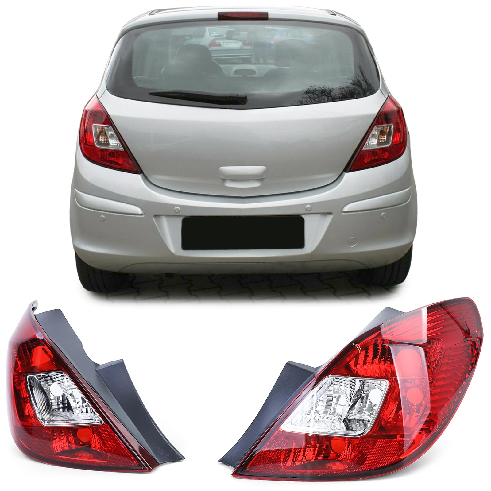 Rückleuchten Heckleuchten in Rot für Opel Corsa D 5-Türer ab 2006-