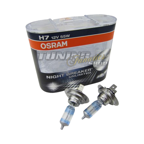 2x Osram H7 NightBreaker UNLIMITED Plus +110% 55W Birnen #11 für ABBLENDLICHT