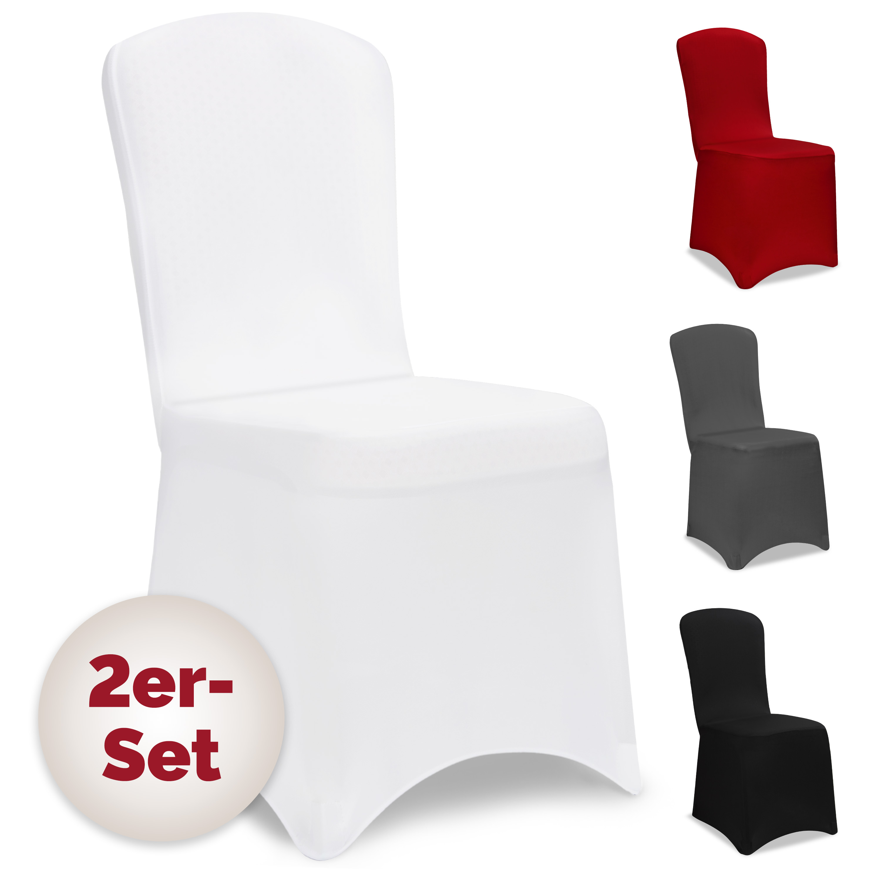 DETEX® Stuhlhussen Stuhlbezug 2er Set Stretch Stuhlüberzug Stuhl Hussen Bezug