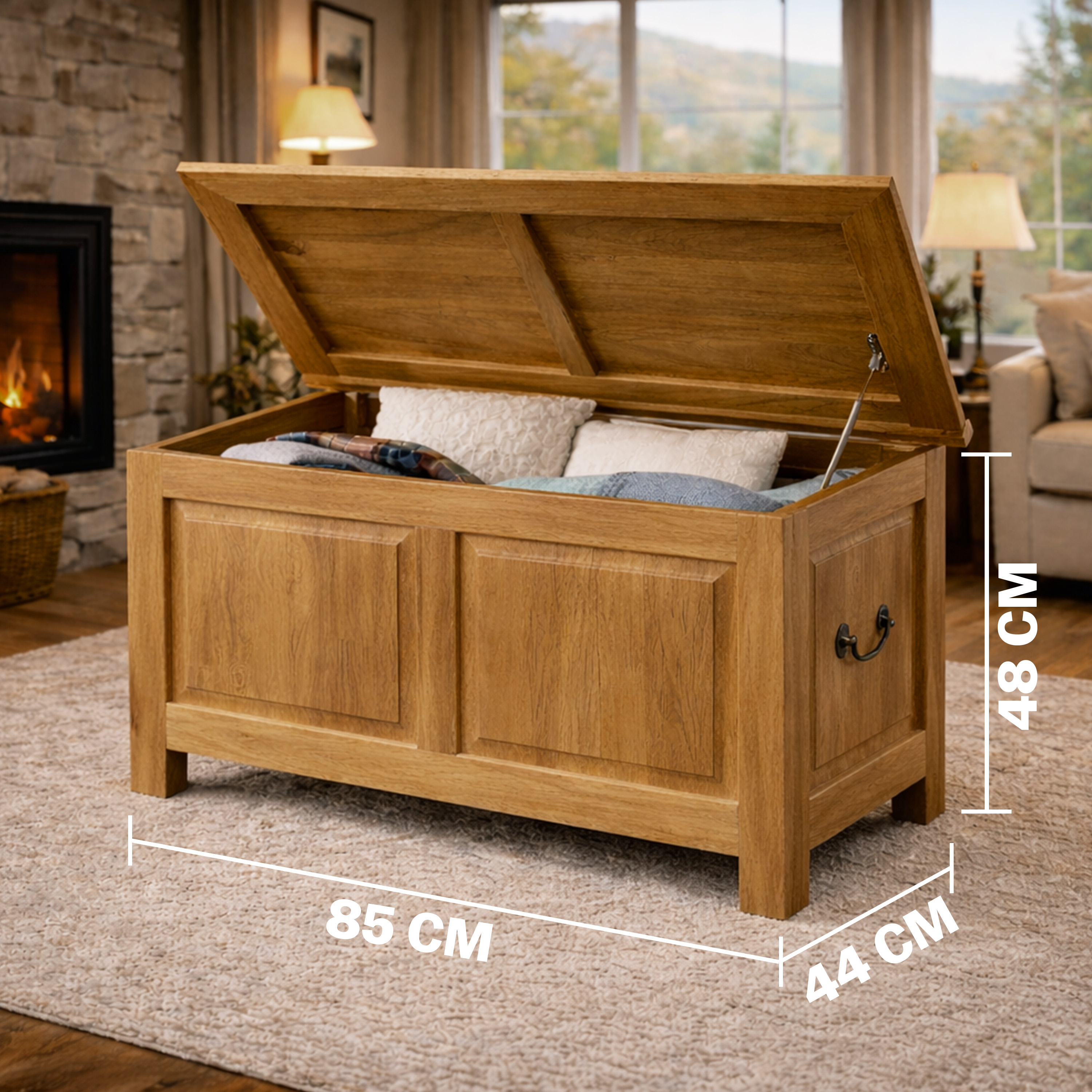 CASARIA® Holztruhe mit Deckel Schatztruhe Truhe Groß Sitzbank Schatzkiste Braun
