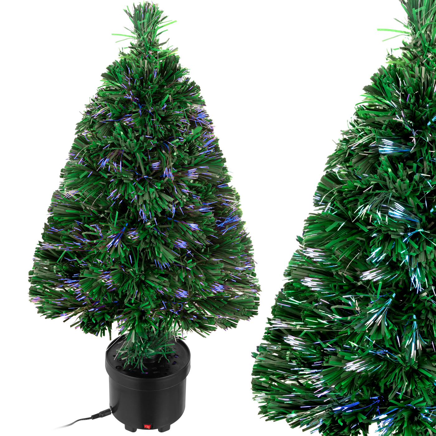 CASARIA® Weihnachtsbaum künstlich 66cm Mini Tanne Glasfaser Beleuchtung 9 Farben