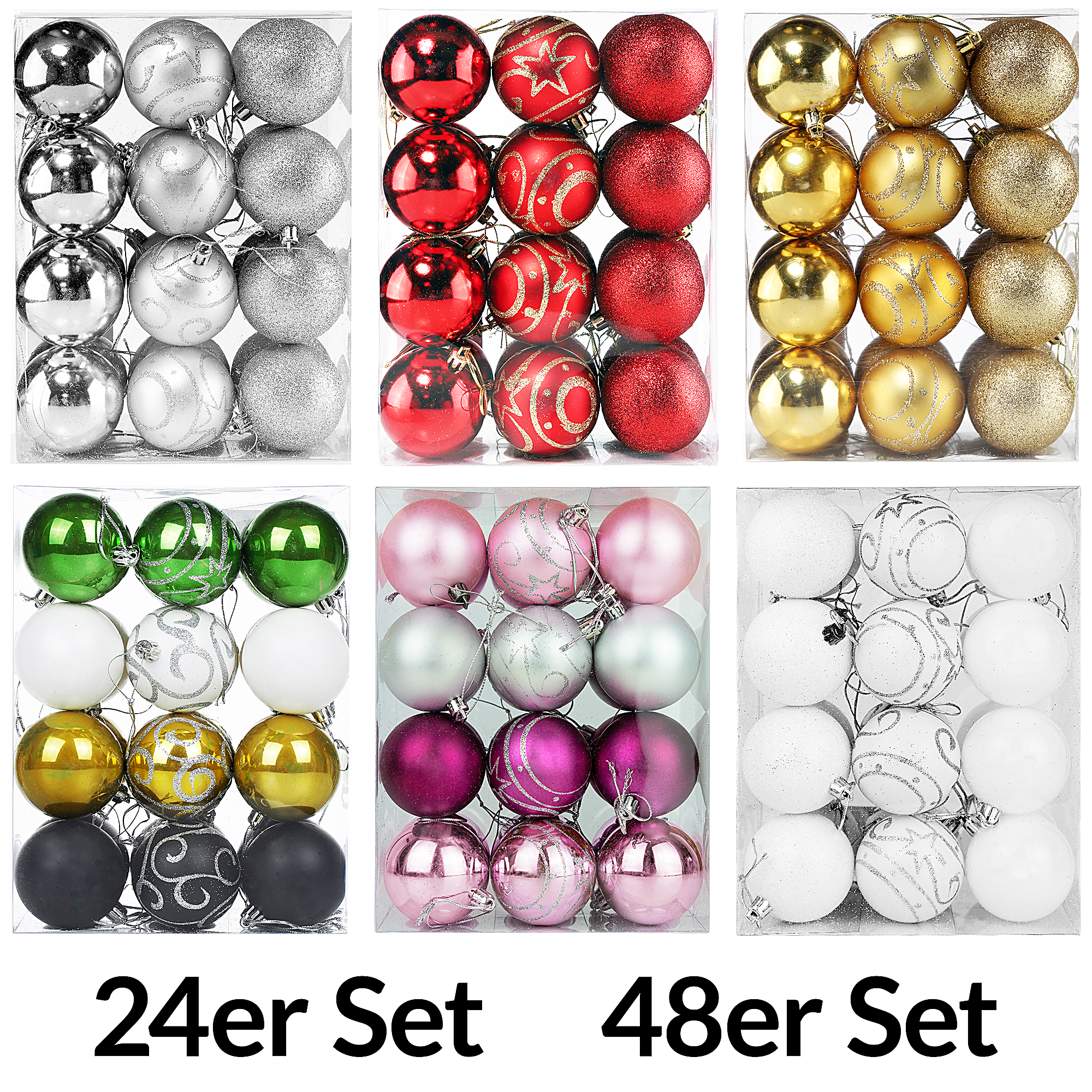 CASARIA® Christbaumkugeln Weihnachtskugeln Weihnachtsdeko Set Weihnachtsschmuck