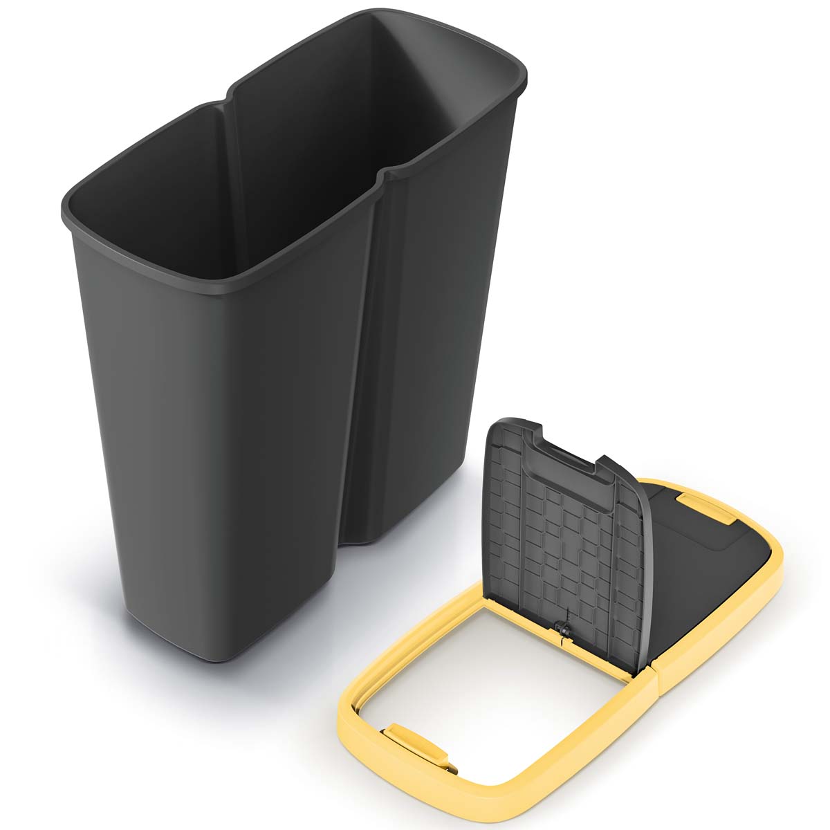 KEDEN® Mülleimer Abfalleimer 50L Küche mit Deckel Kunststoff Duo Küche Behälter
