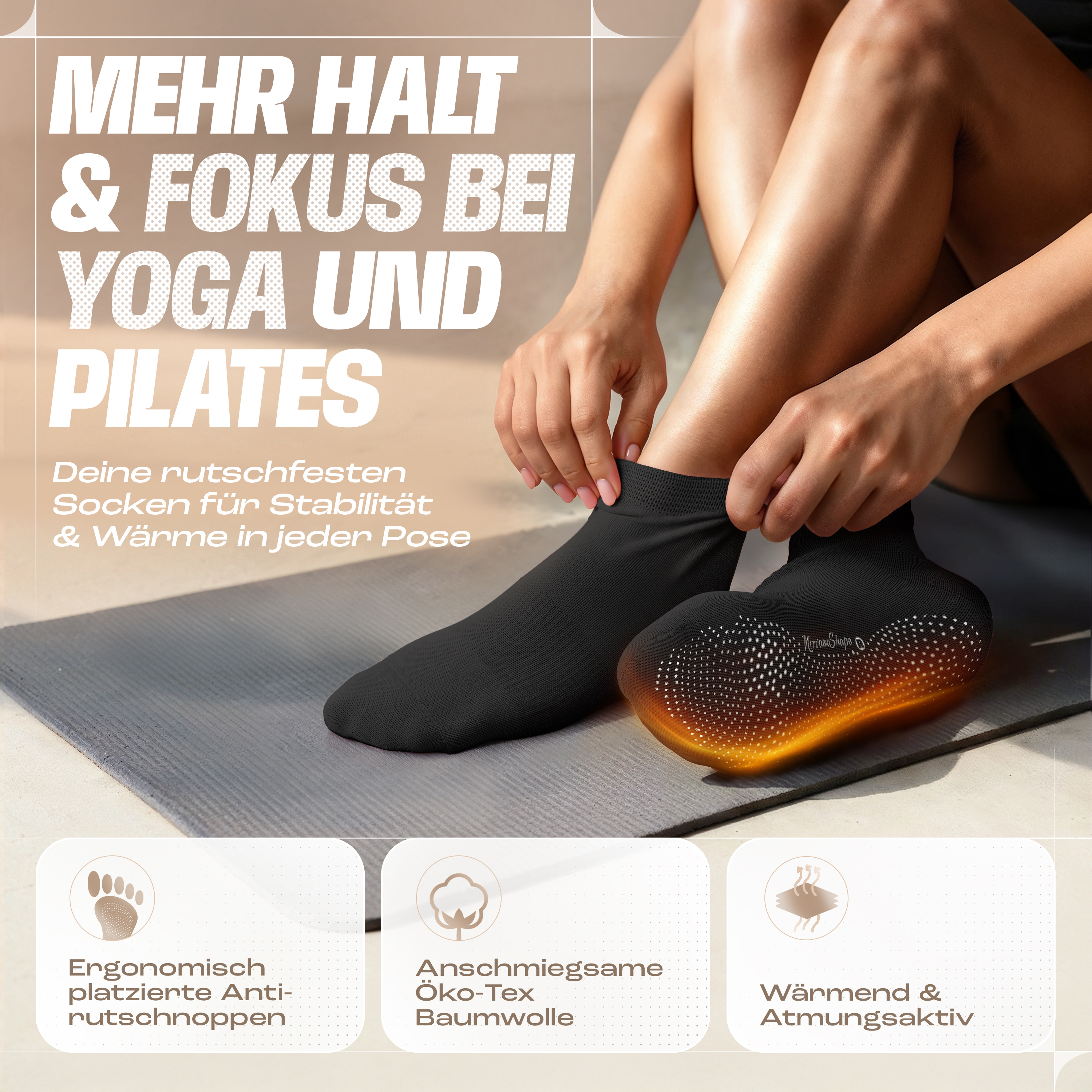 NirvanaShape Yogasocken Schwarz