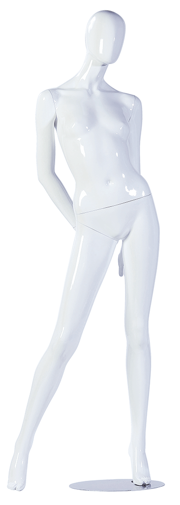 Mannequin femme APART blanc glossy, bras arrière - 0