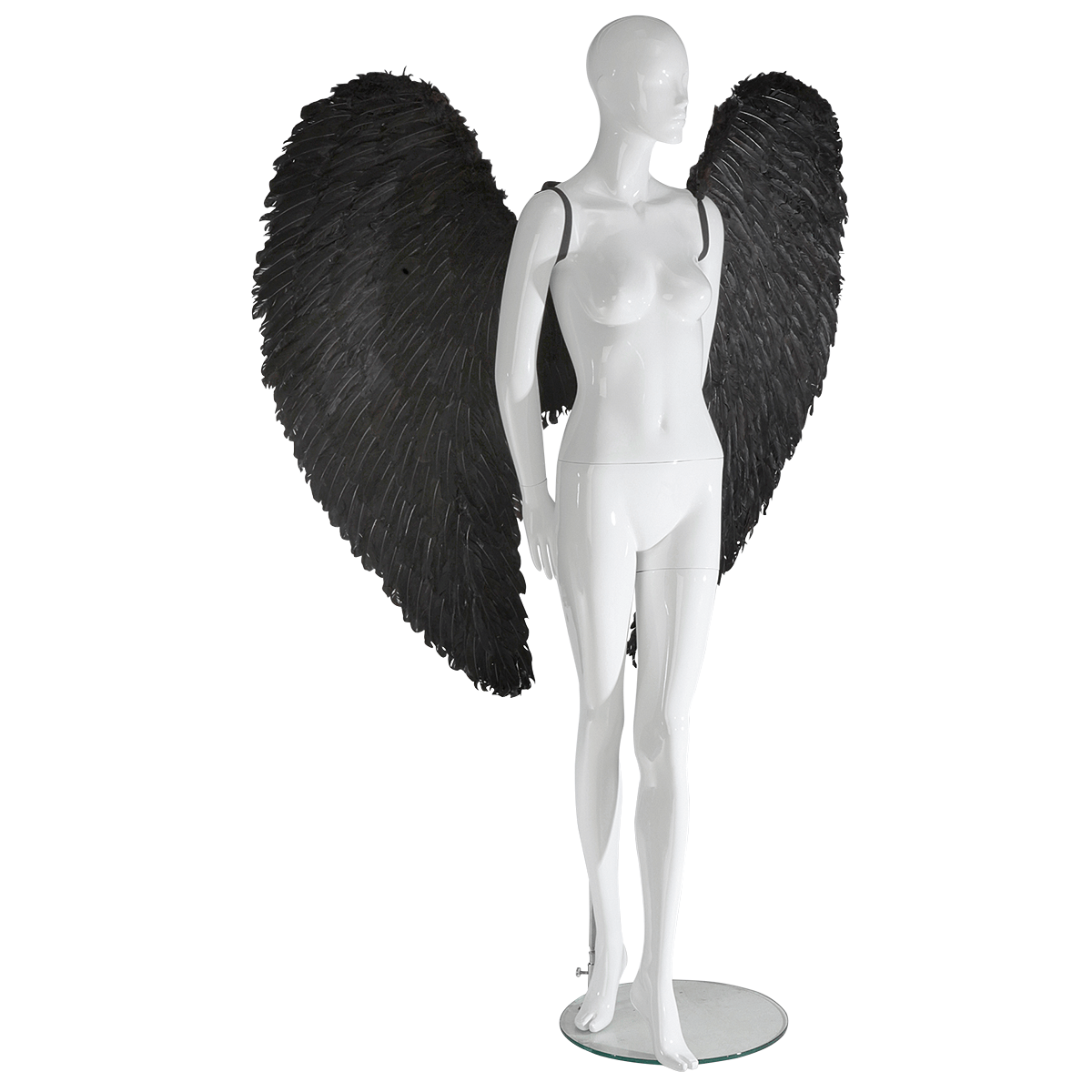 Engelsflügel schwarz aus Federn, 120 cm - 1