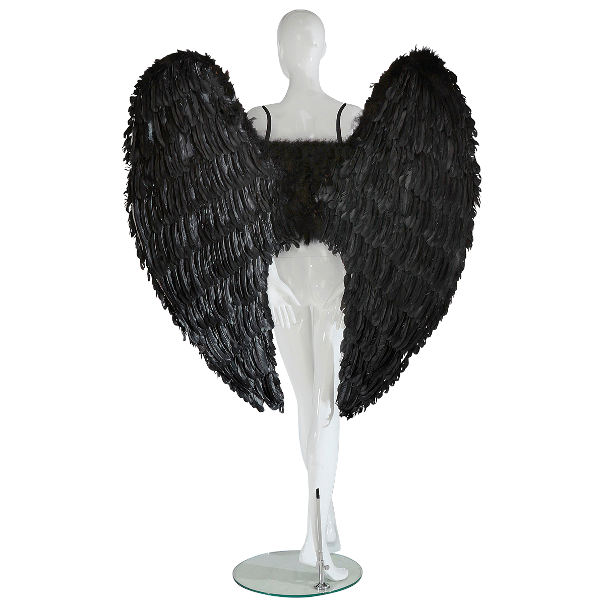 Engelsflügel schwarz aus Federn, 120 cm - 2