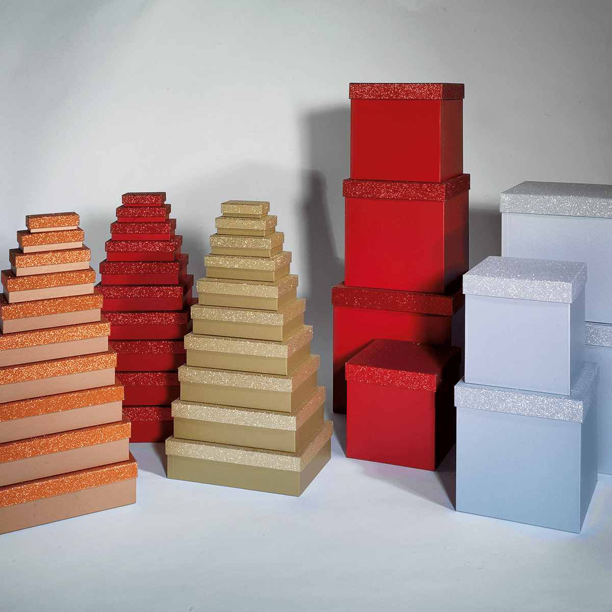 Boîtes cadeau en carton, dorées, 10 él. - 2