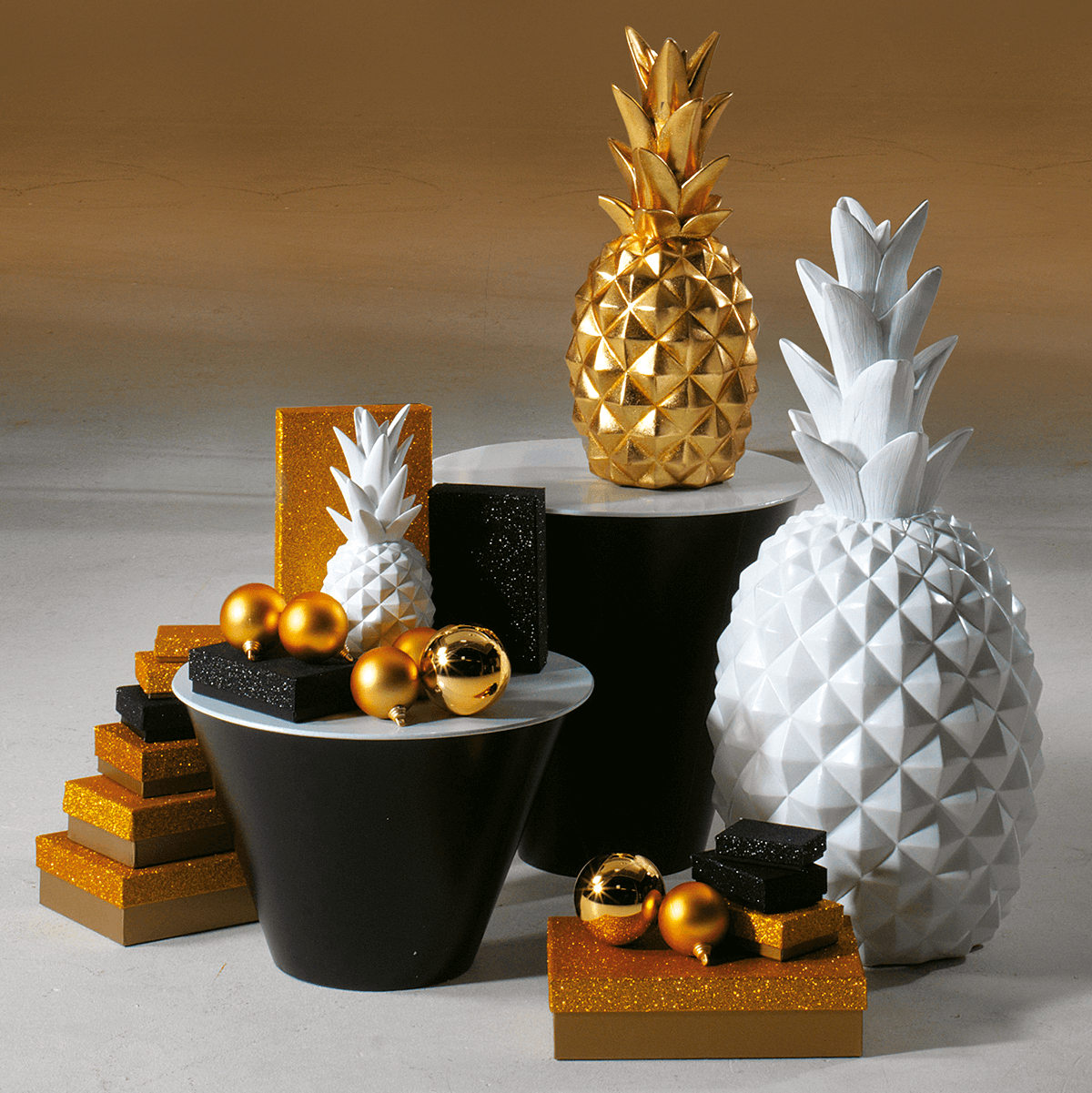 Boîtes cadeau en carton, dorées, 10 él. - 4