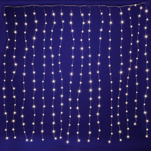 Cortina de luces LED con alambre para exteriores, 300 LED, 150 x 200 cm