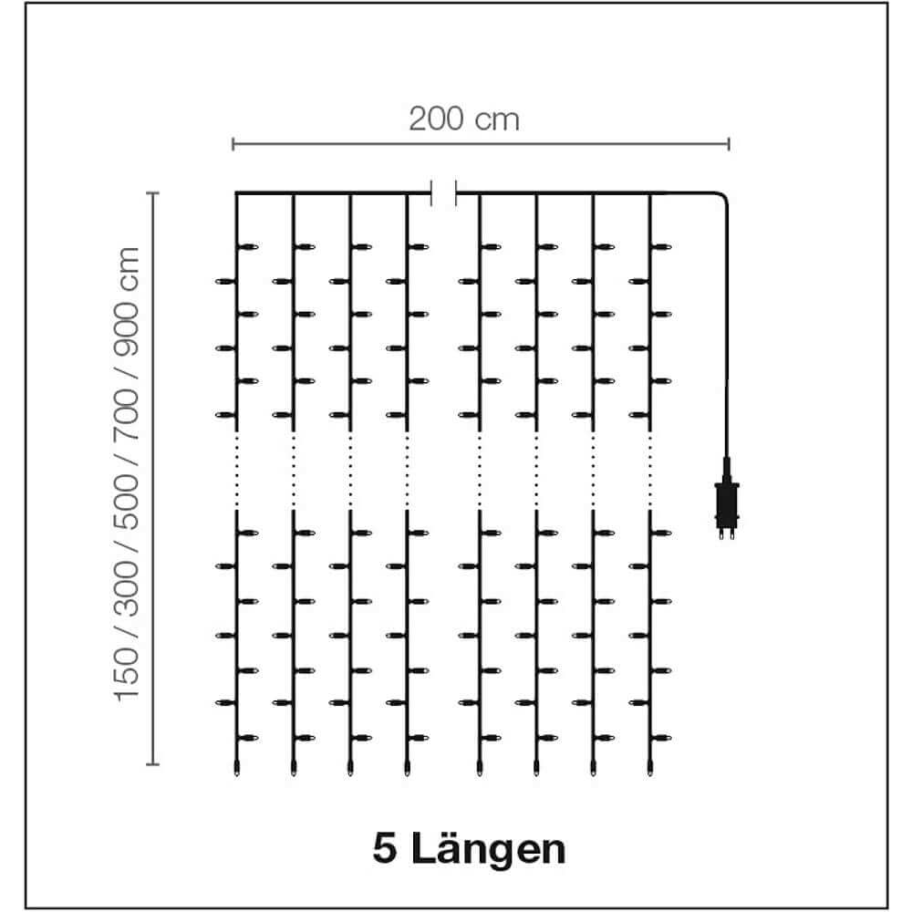 Rideau lumineux à LED 24 V pour l'ext., 1500 LED, 720 x 200 cm - 2