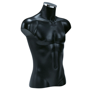 Kunststoff-Torso Herr lackiert 70 cm schwarz