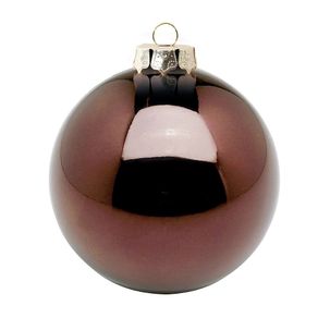 Boule de Noël transparente en plastique, nougat Ø 8 cm