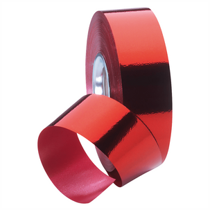 Ruban métallisé brillant, larg. 31 mm, rouge
