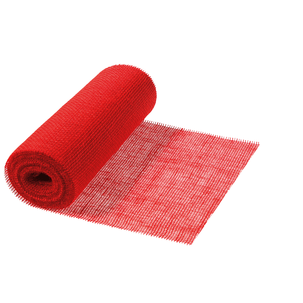 Tapete de mesa de arpillera rojo, anchura 30 cm, 10 m