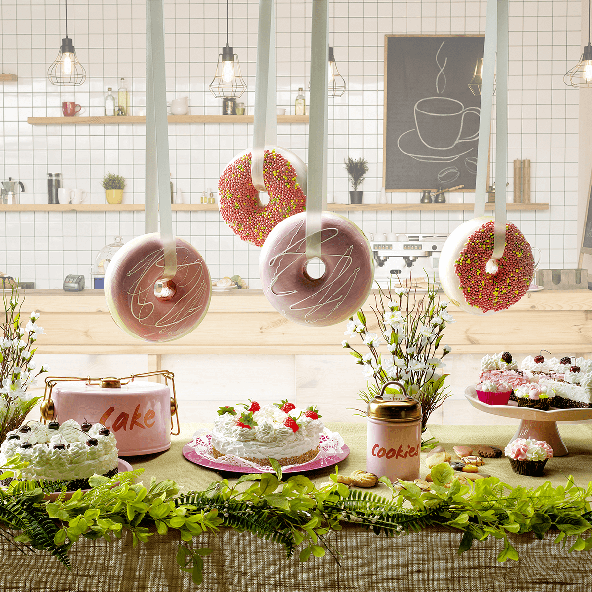 Strawberry cream cake food replica 20 cm Ø - 7