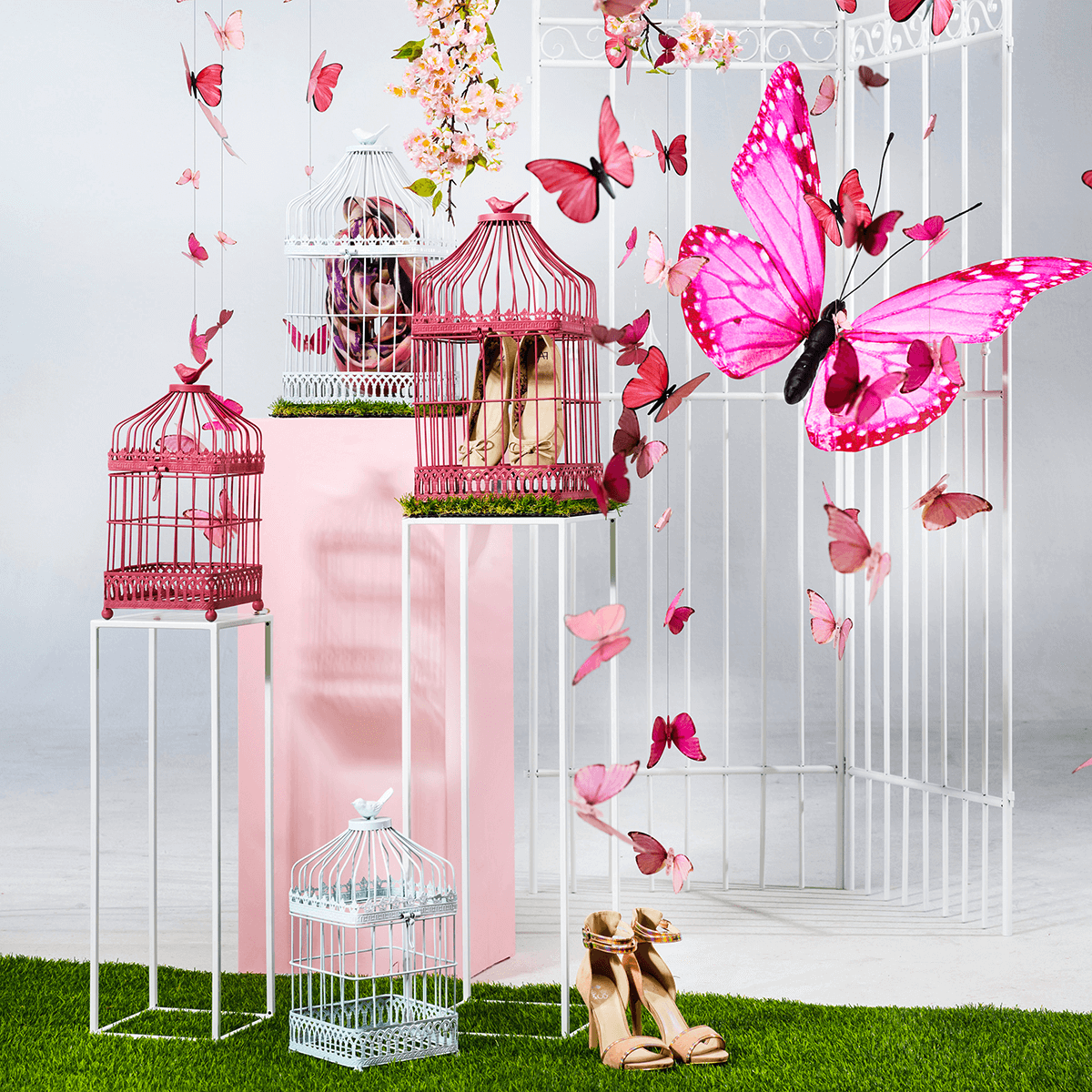 Papillon déco pink, 80 cm - 2