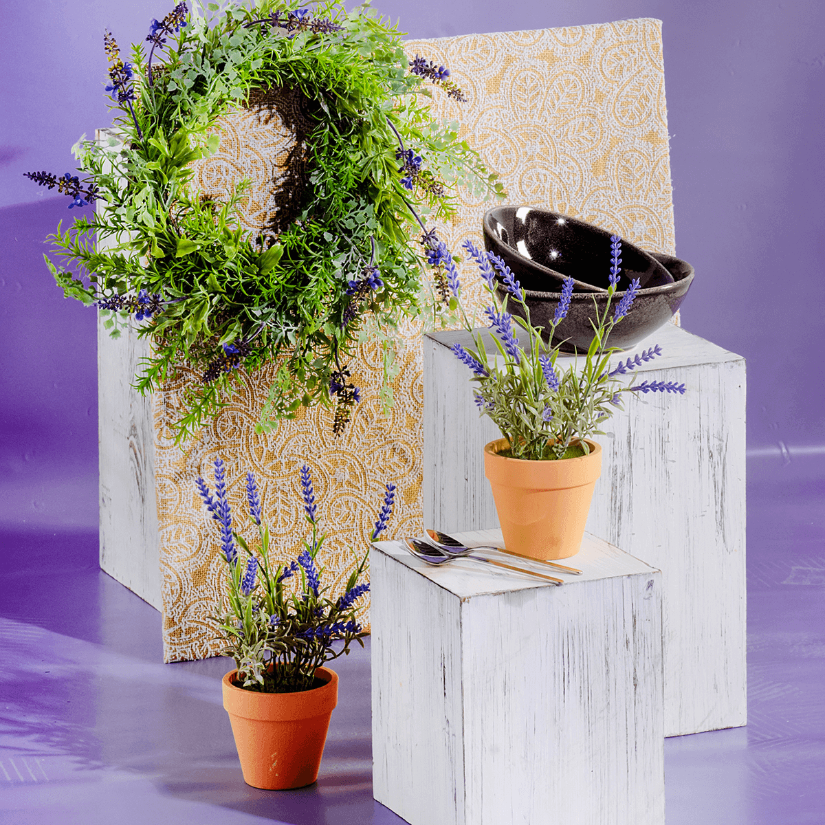 Lavanda decorativa con maceta, 23 cm - 2