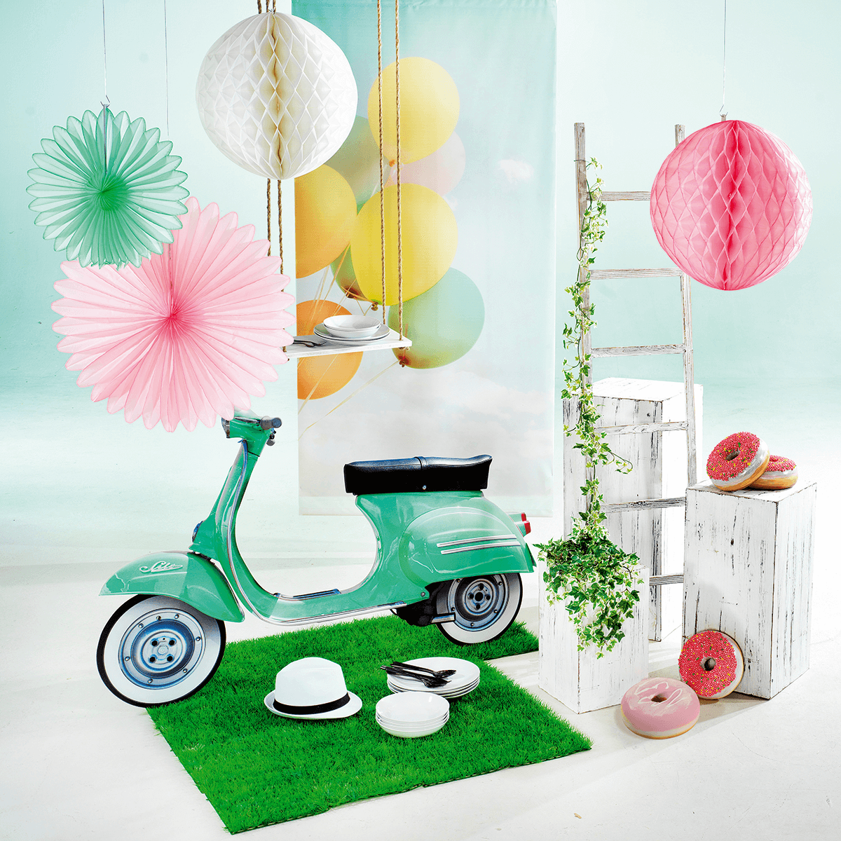 Donut décoratif avec perles en sucre 20 cm Ø multicolore - 3