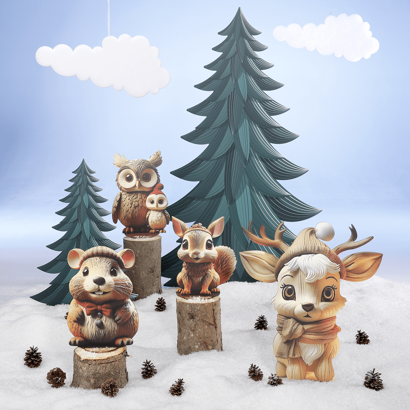 Deko-Holzstämme, Set à 3 Stück - 3
