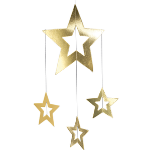 Decorative star hanger gold, length 60 cm