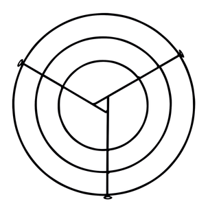 Rejilla para el techo anular negra Ø 40 cm
