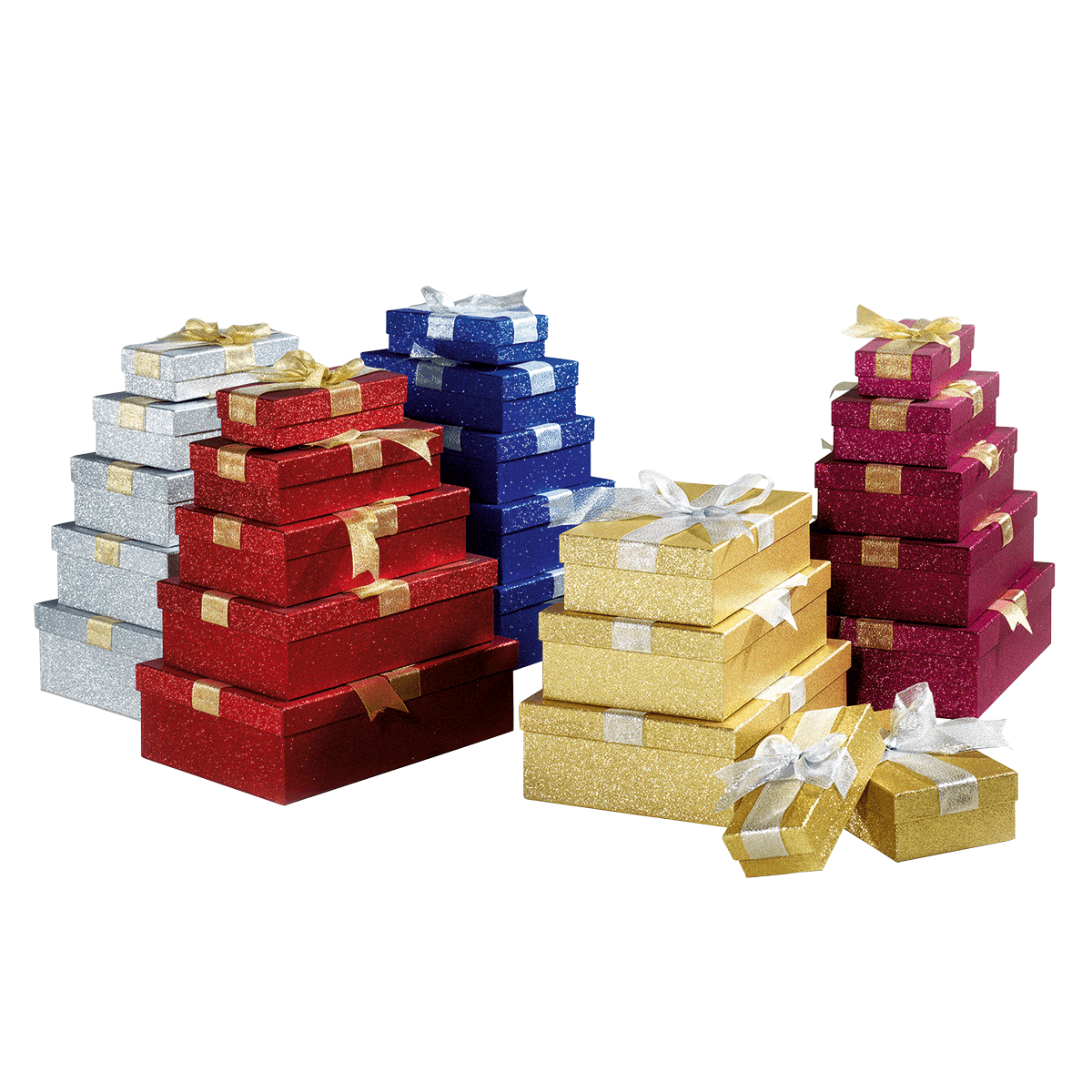 Lot de boîtes cadeaux rouges, lot de 5 - 3