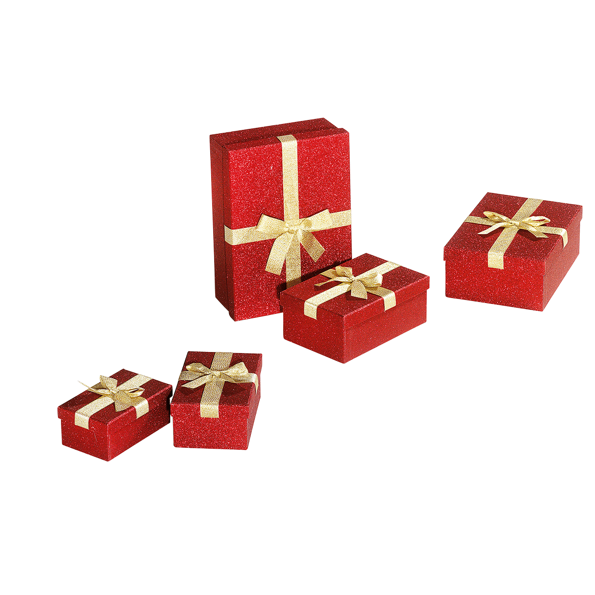 Lot de boîtes cadeaux rouges, lot de 5 - 1
